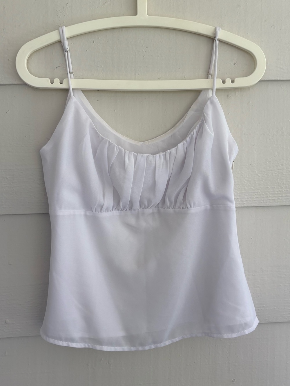 ASTR The Label White Ruched Bust Cami Top Size M Y2K Coquette Going Out